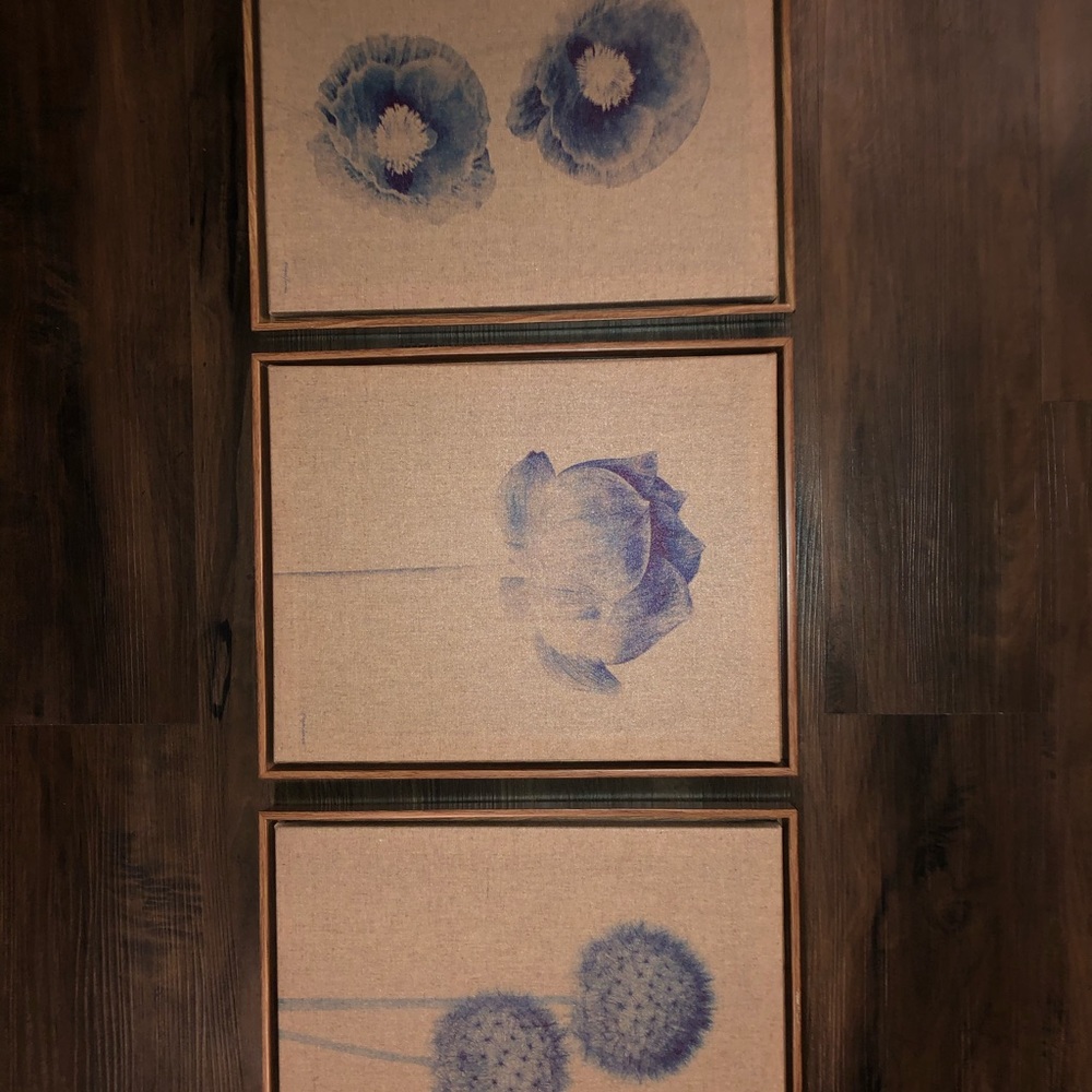 Set of 3 floral wall decor